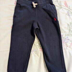 Boys Polo Ralph Lauren Navy Fleece Sweatpants Sz 4 Red Pony Cotton Classic